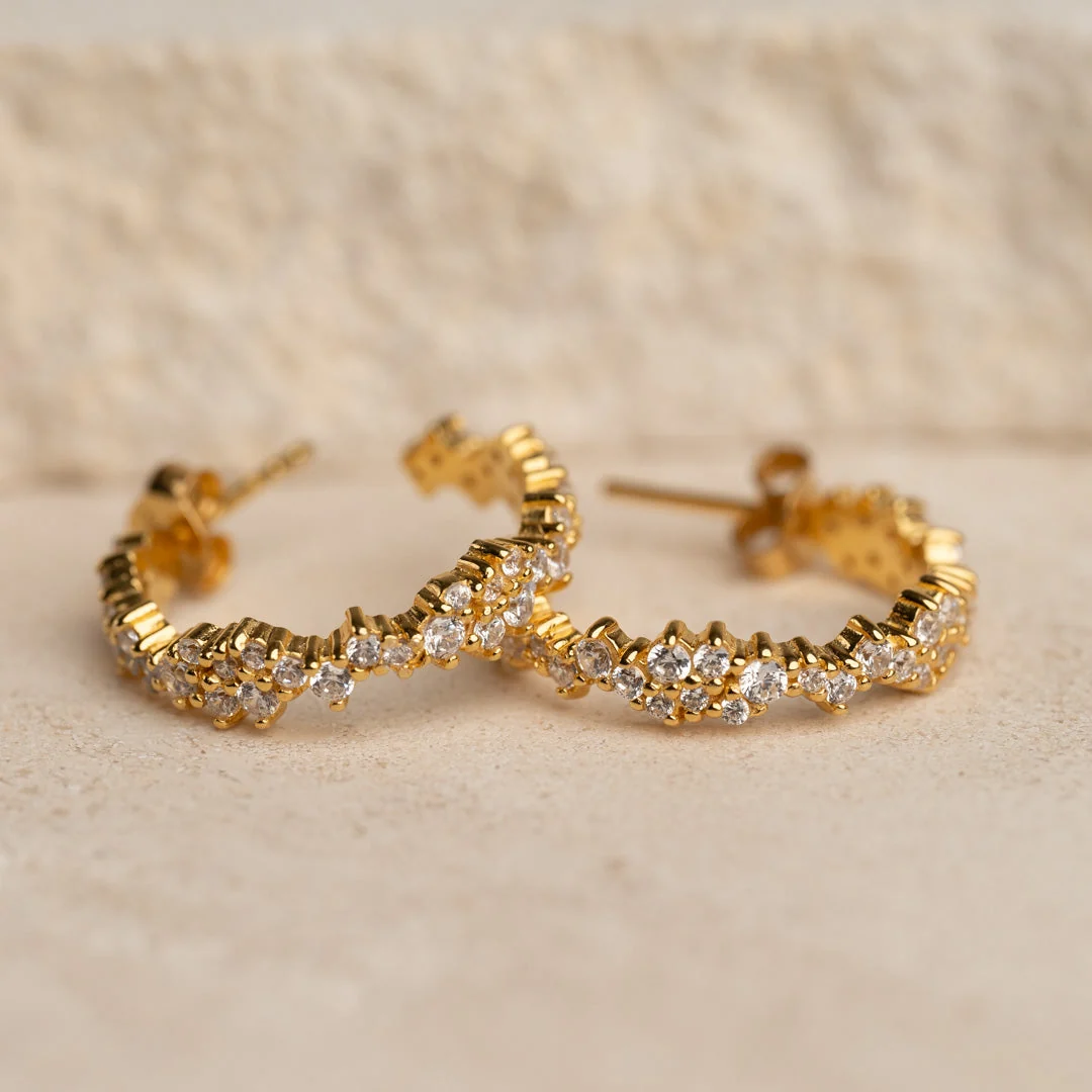 CLAIR CRYSTAL GOLDEN CREOL EARRING - Bild 3