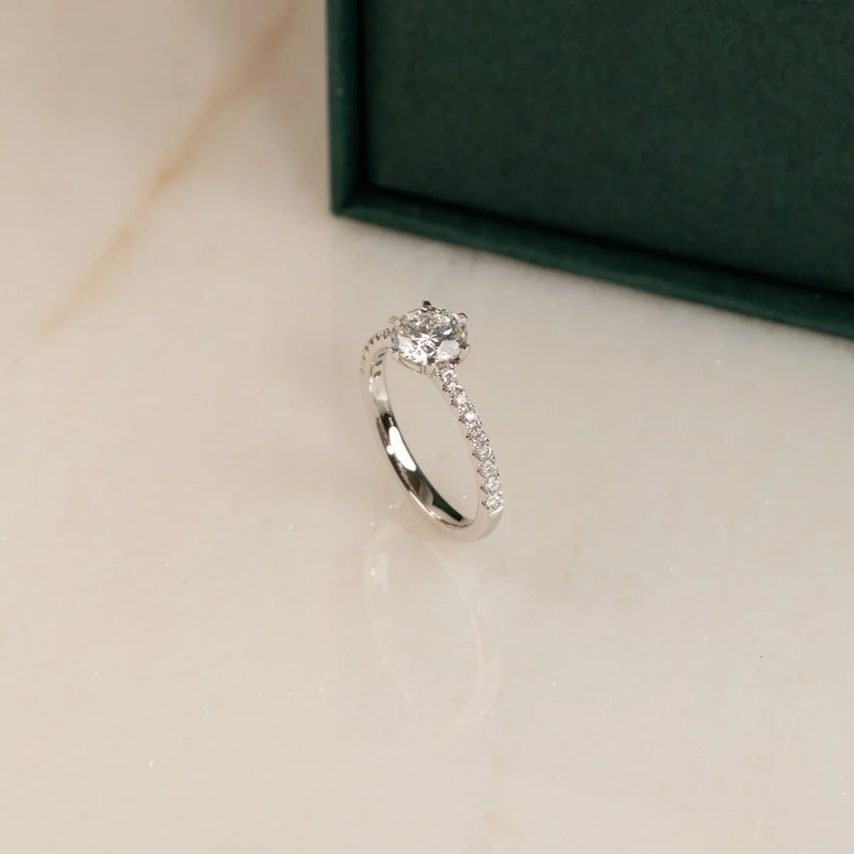 CLASSIC 6-PRONG ALLIANCE LAB-DIAMOND RING - 1.2ct - WG
