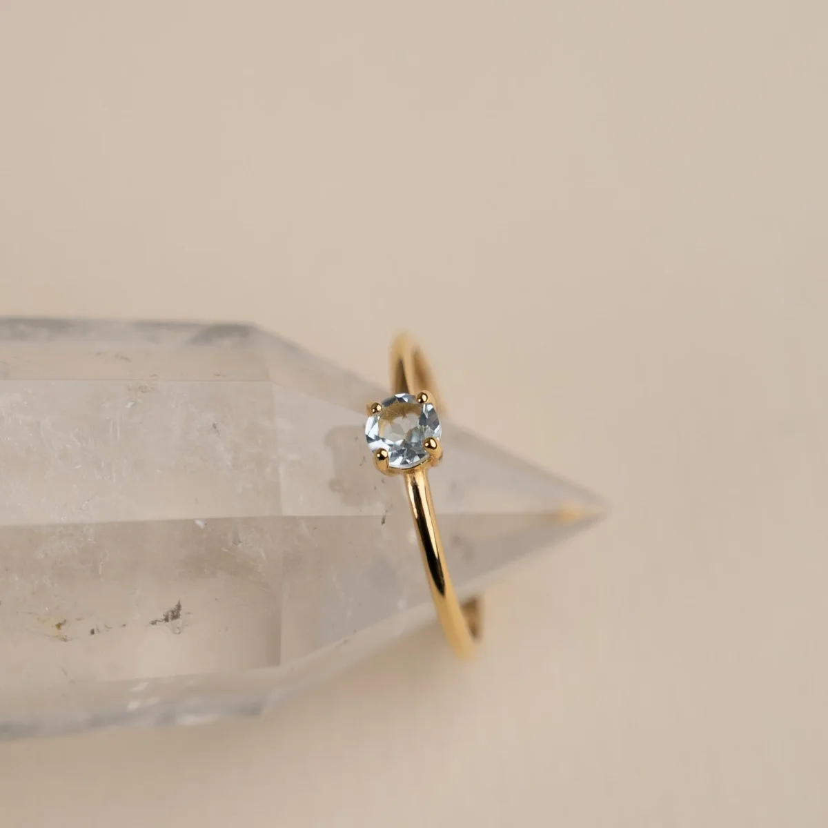 GEMMA BLUE TOPAZ GOLDEN RING