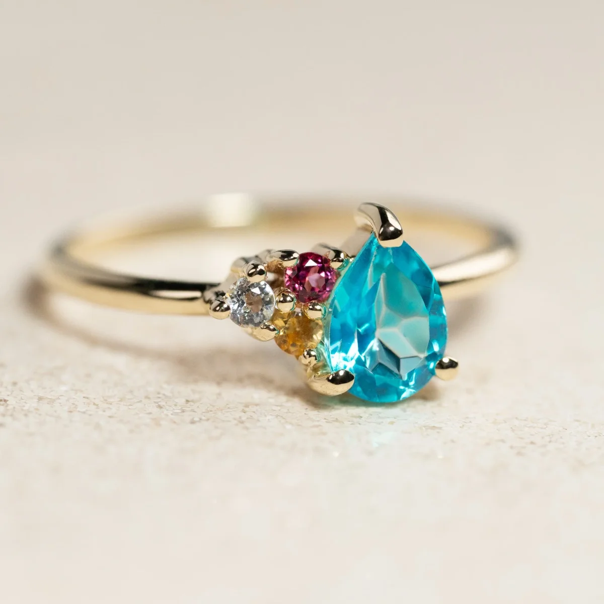 GYDA PARAIBA TOPAZ SOLID GOLD RING - Bild 4