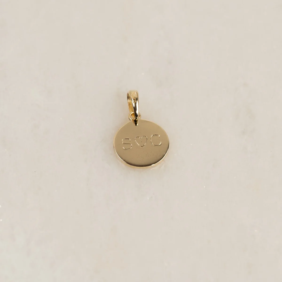 RAW ROUND SOLID GOLD PENDANT - ENGRAVABLE - Bild 4