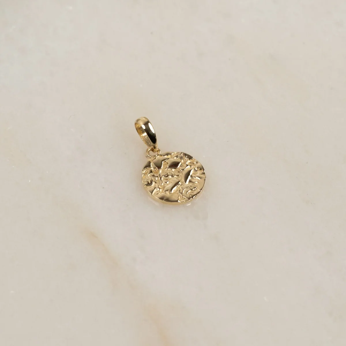 RAW ROUND SOLID GOLD PENDANT - ENGRAVABLE - Bild 6
