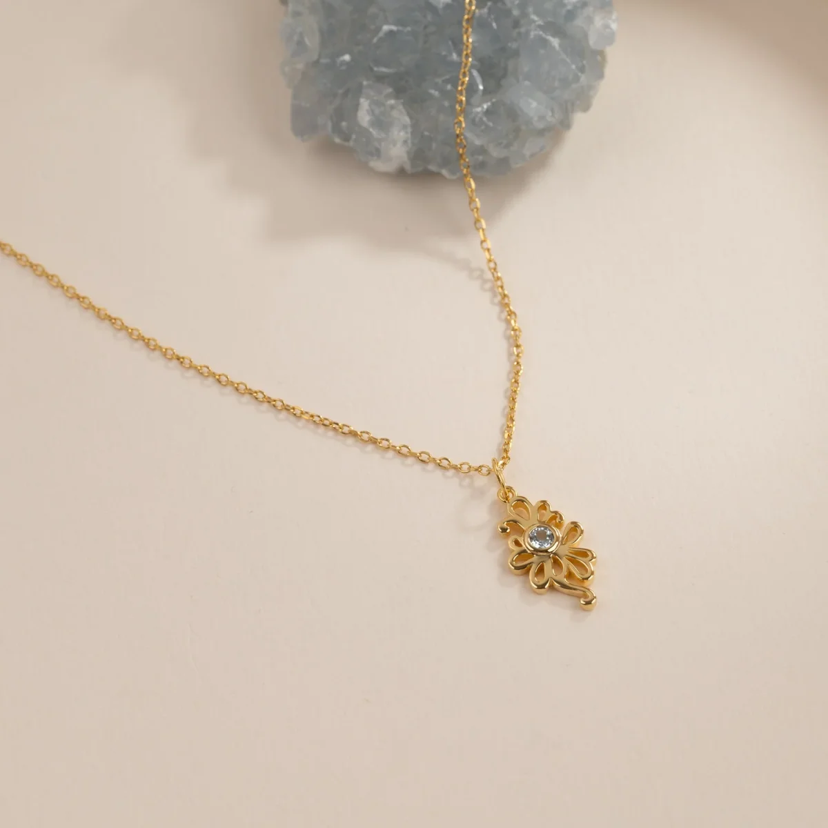 SOLEA BLUE TOPAZ GOLDEN PENDANT - Bild 5