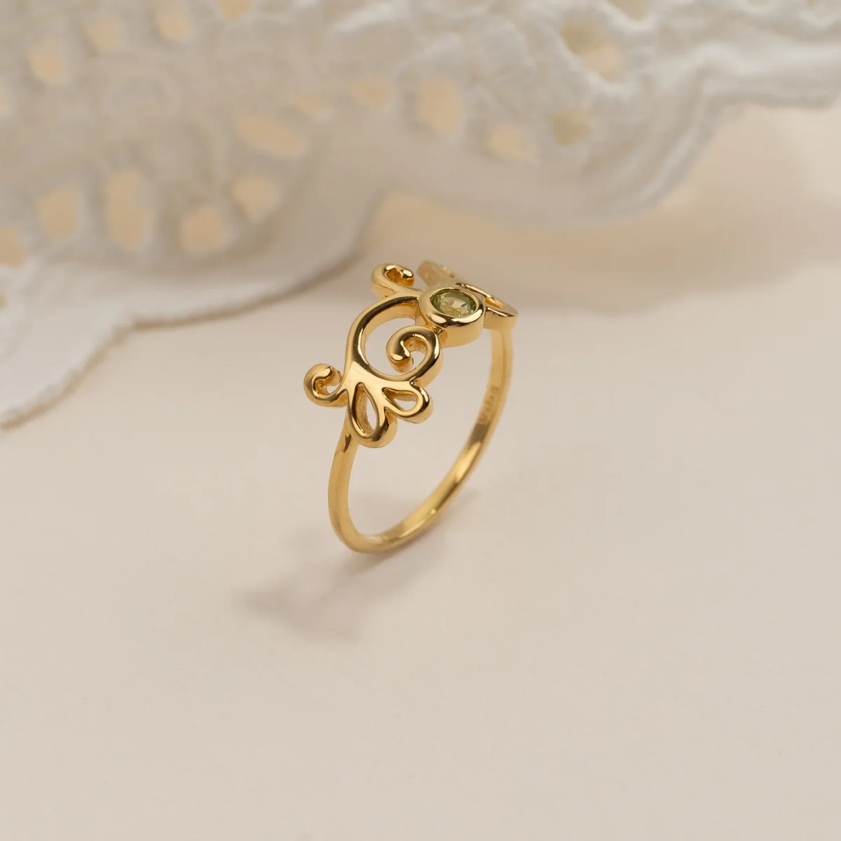 SOLEA GREEN PERIDOT GOLDEN RING - Bild 4