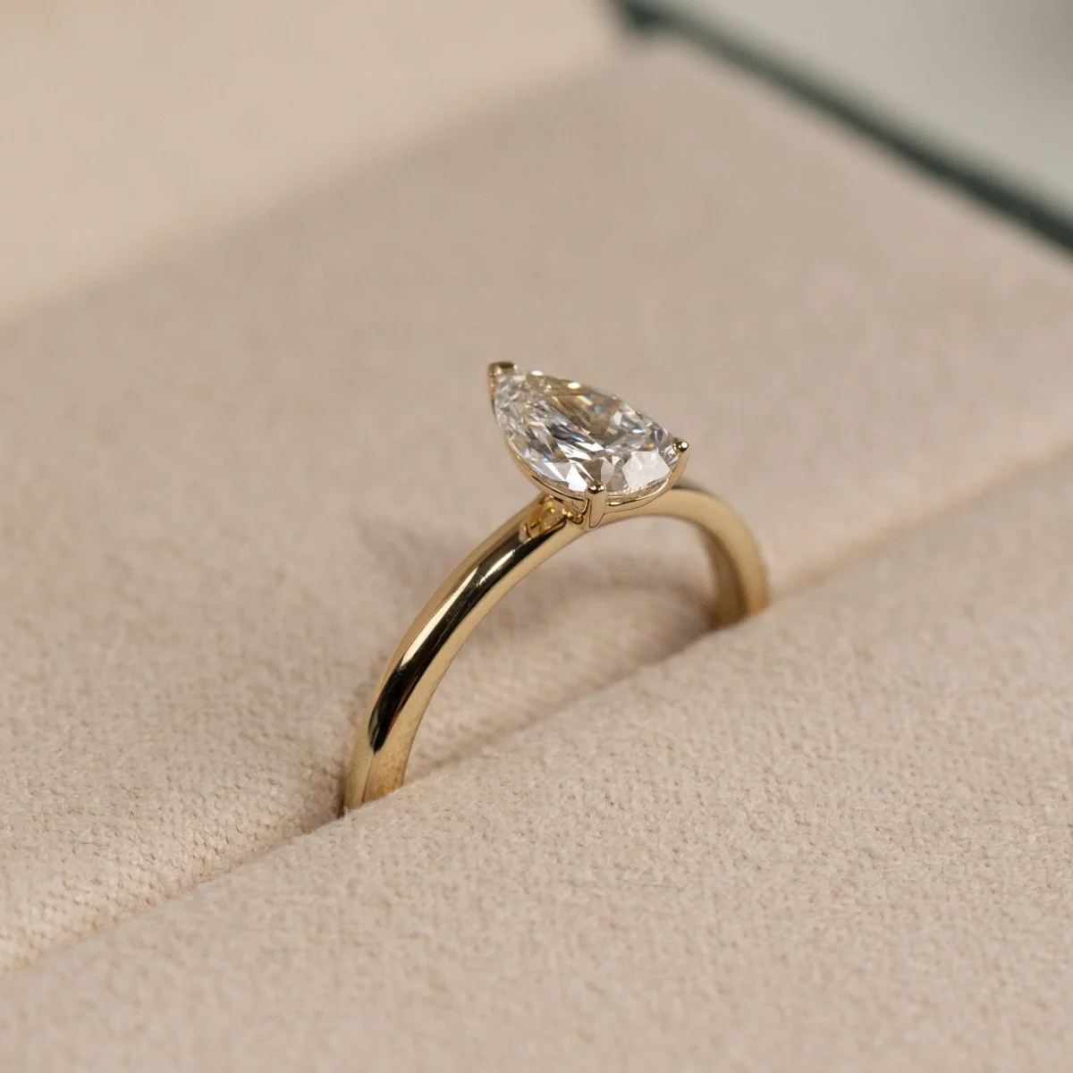 SOLITAIRE PEAR-CUT LAB-DIAMOND RING - 0.75ct - YG - Bild 8