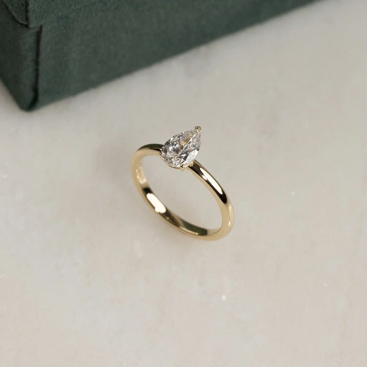 SOLITAIRE PEAR-CUT LAB-DIAMOND RING - 0.75ct - YG - Bild 2